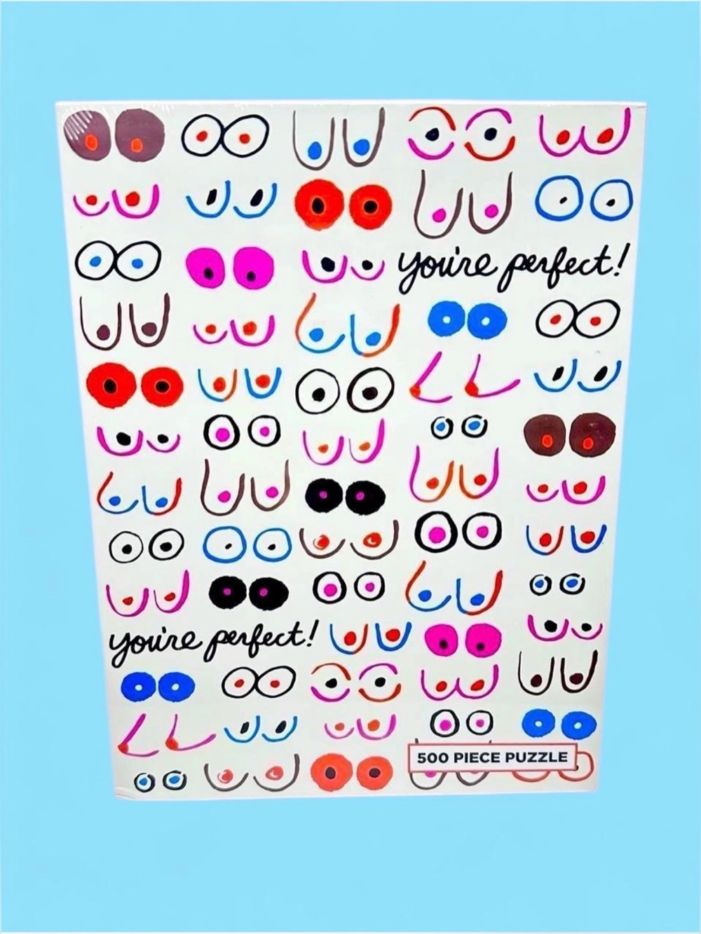 NEW The Found Feminist Pop Art “You're Perfect” Jigsaw Puzzle Boobs 500 Piece